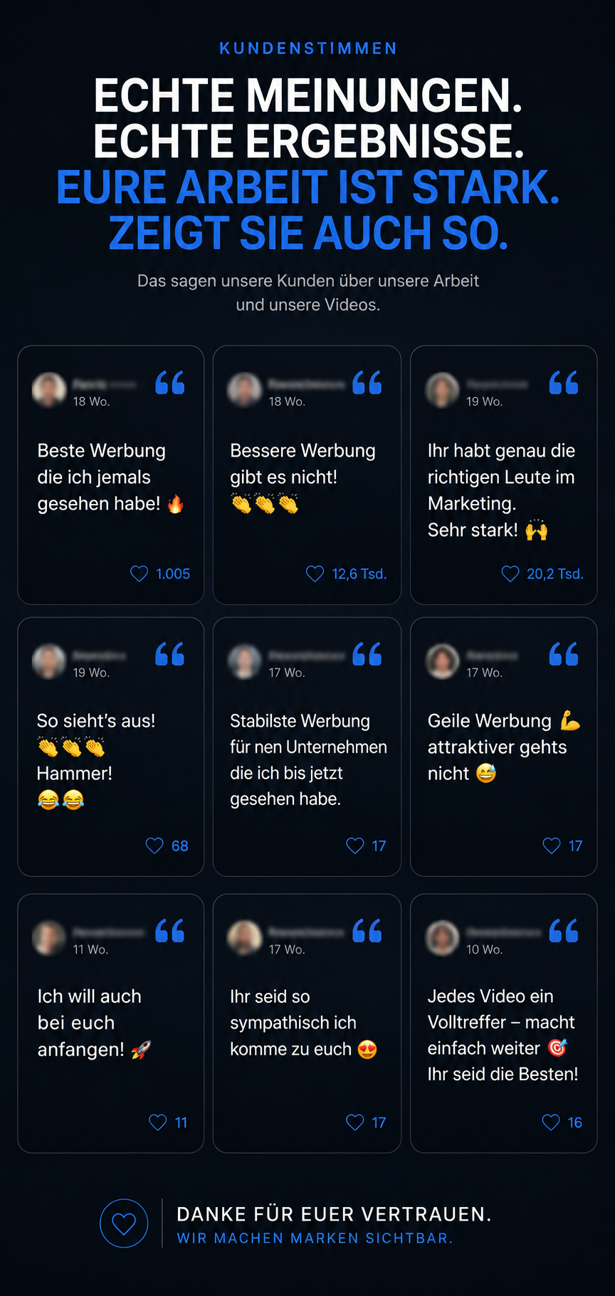 Echte Reaktionen und Kommentare unter dem Kissling-Bau-Video von GCP